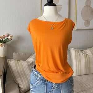 Axara Paris Bright Orange Sleeveless Top